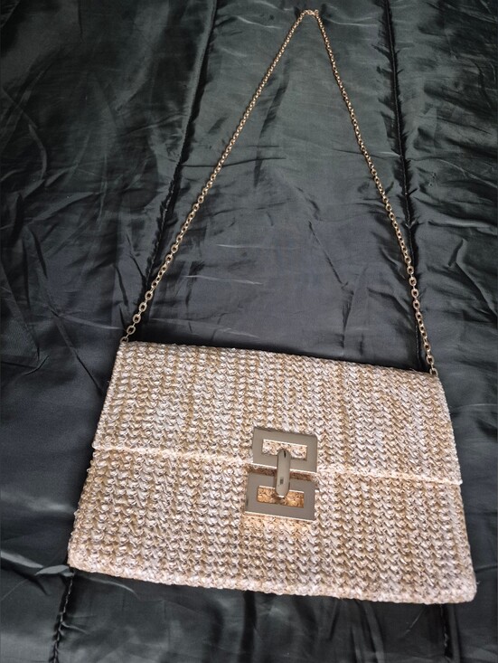 Handbags - Woven straw envelope clutch summer bag